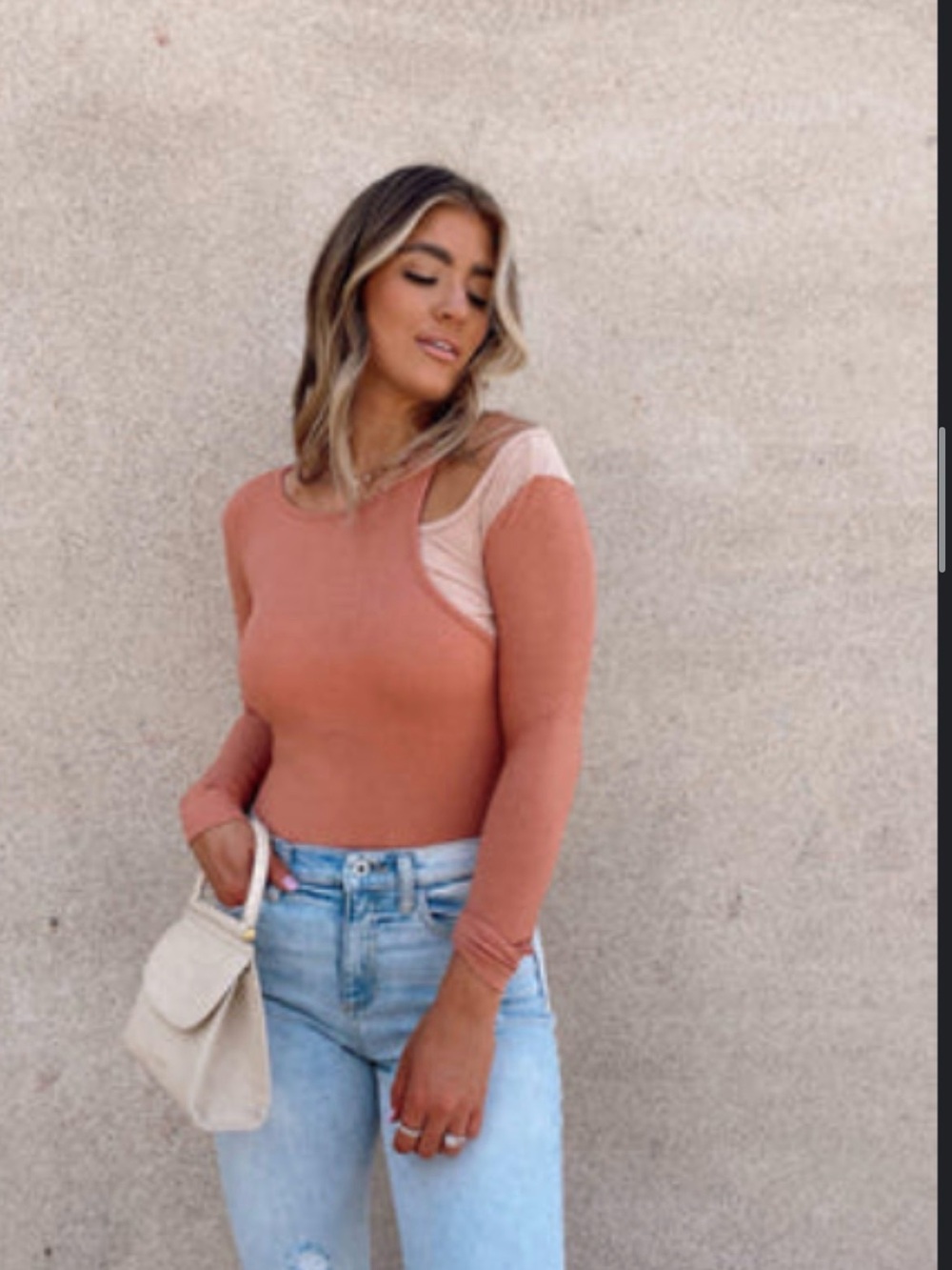 Women's Cutout Long-Sleeve Top - Dusty Rose